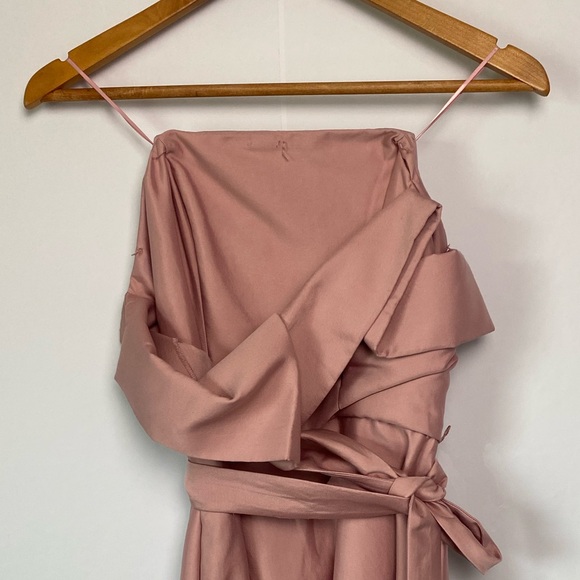 NWT KEEPSAKE The Label Pink Rose Strapless Pleated Tea Length Dress with Bodice - Picture 10 of 14